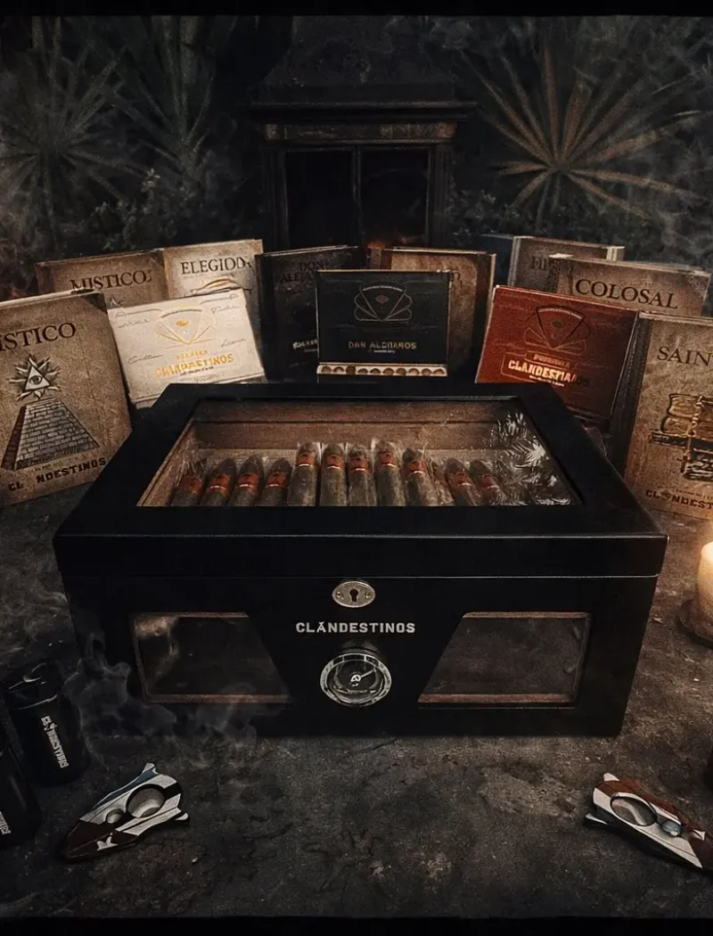 Dare to explore the legend. Indulge in Clandestinos. Experience the art of exquisite cigar making with our meticulously crafted collection. Each cigar, presented in its own elegantly designed book-style packaging, tells a story of passion and unparalleled quality.